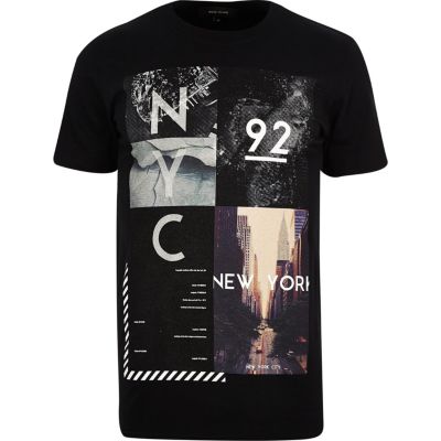 Black NYC print t-shirt